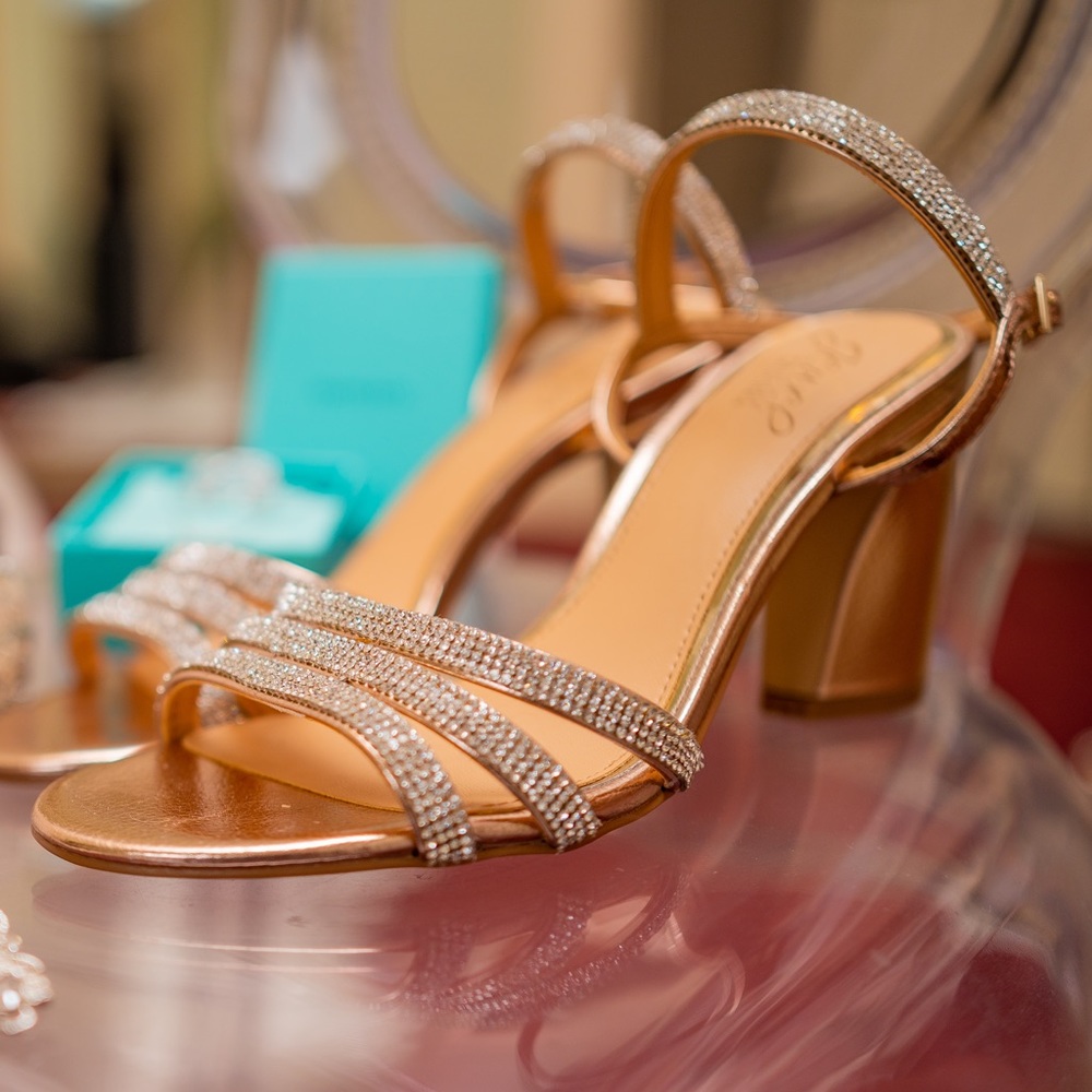 Badgley Mischka Rose Gold Wedding Heels